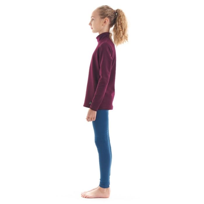 Термобелье зимнее детское Dragonfly высокий ворот For Teen Bordo - Deep Blue