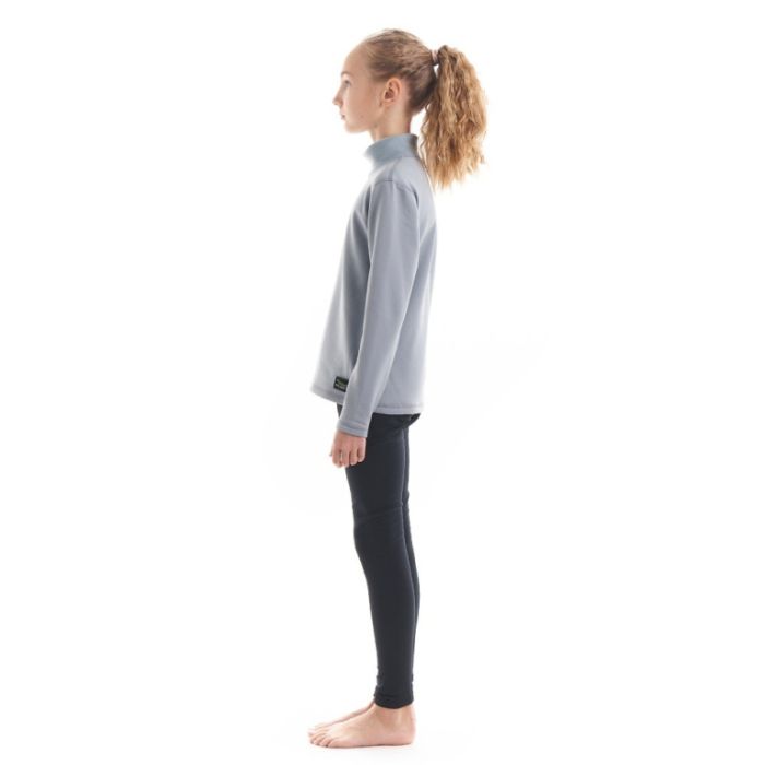 Термобелье зимнее детское Dragonfly высокий ворот For Teen Gray - Black