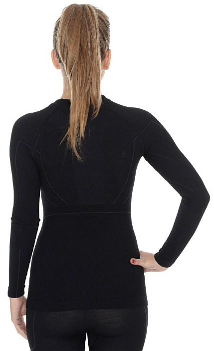 Термобелье (футболка, дл. рукав) женское Brubeck Active Wool, черный
