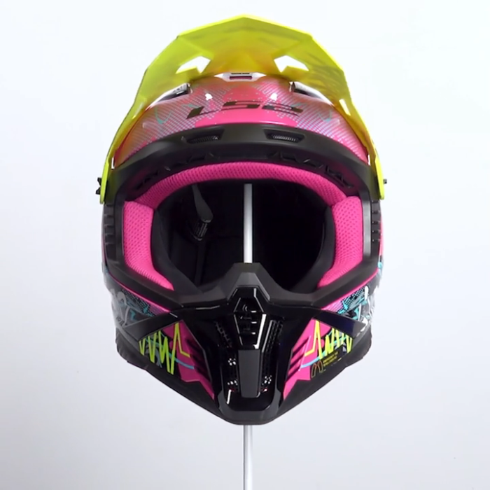 Мотошлем LS2 MX708 FAST II Gorilla фиолетово-желтый